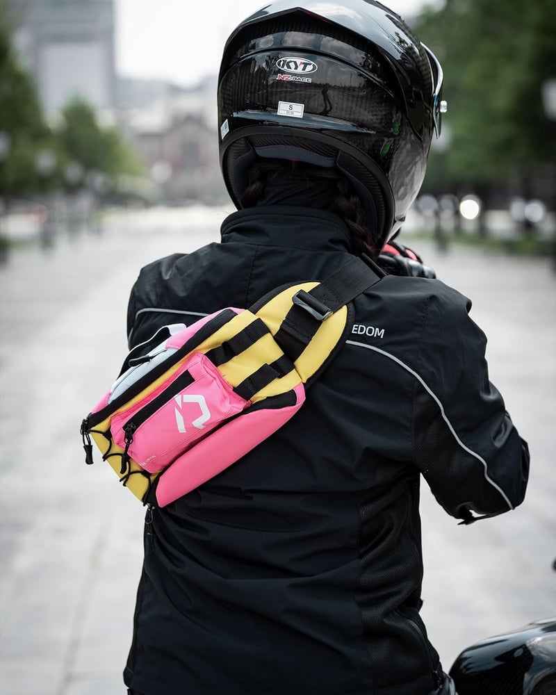 RIDEIRON حقيبة خصر، حقيبة دراجة نارية بحزام قابل للتعديل وحلقات مفاتيح داخلية، خفيفة الوزن ومضغوطة للصيد، ركوب الدراجات، التنزه، السفر، التخييم - Image 2